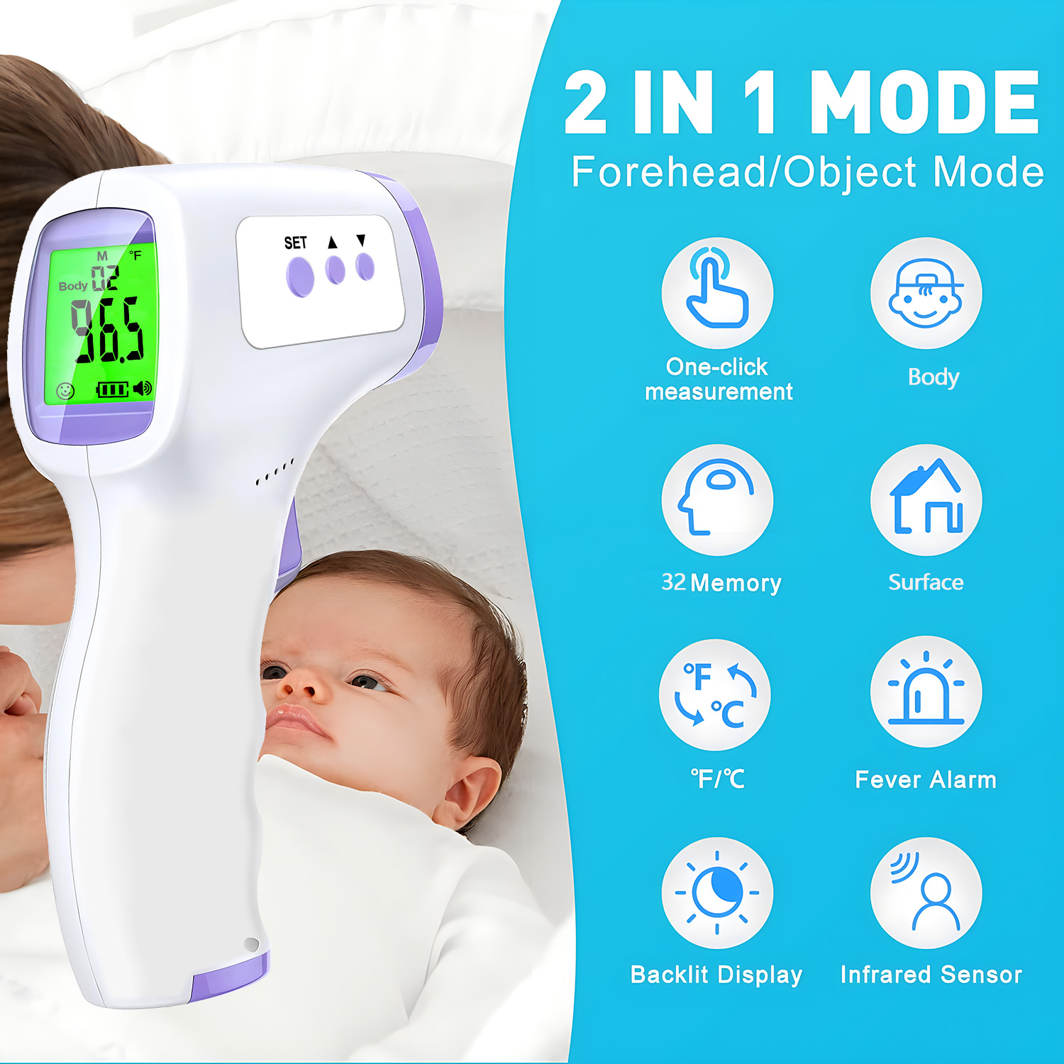 Digital Thermometer Infrared - Termometro Digitale a Infrarossi Senza Contatto,