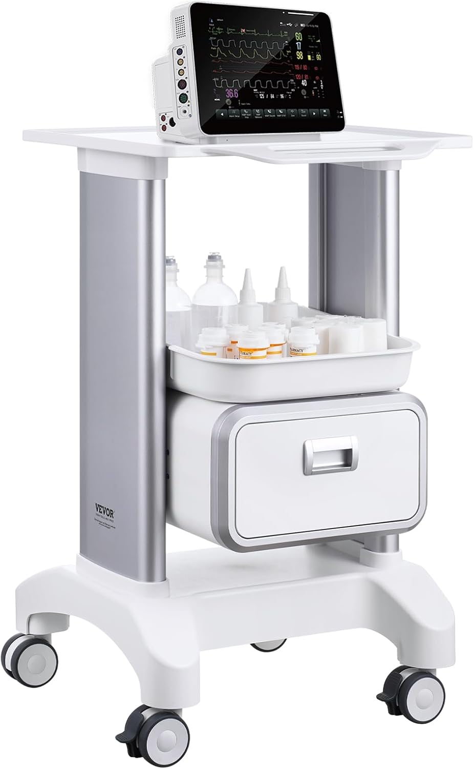 Medical Lab Ultrasound - Carrello Medico con Cassetto Rimovibile, Carrello