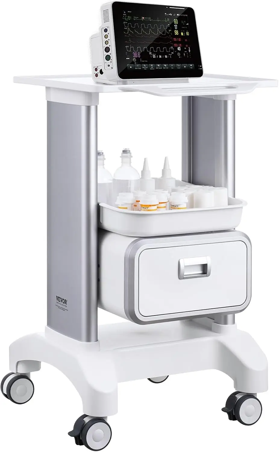 Medical Lab Ultrasound - Carrello Medico con Cassetto Rimovibile, Carrello